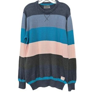 Billabong Men’s Surf Striped Sweater L Multicolor Knit Pullover
